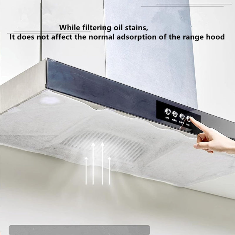Kitchen range hood filter, High temperature resistance range hood oil suction paper, 45 x 60cm Thickened range hood filter membrane，equipped with magnets and Velcro (6 sheets) 6