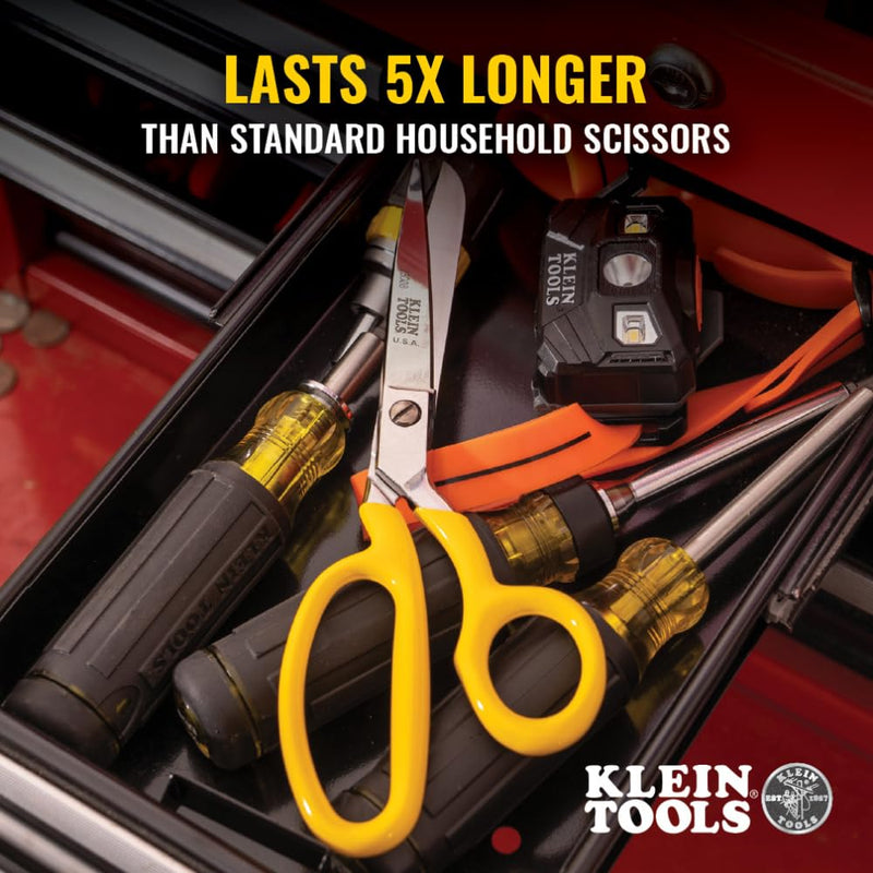 Klein Tools 23008 Premium Forged Heavy Duty Scissors, Made in USA, Multipurpose Durable Household Scissors, 8-Inch 8 Inch