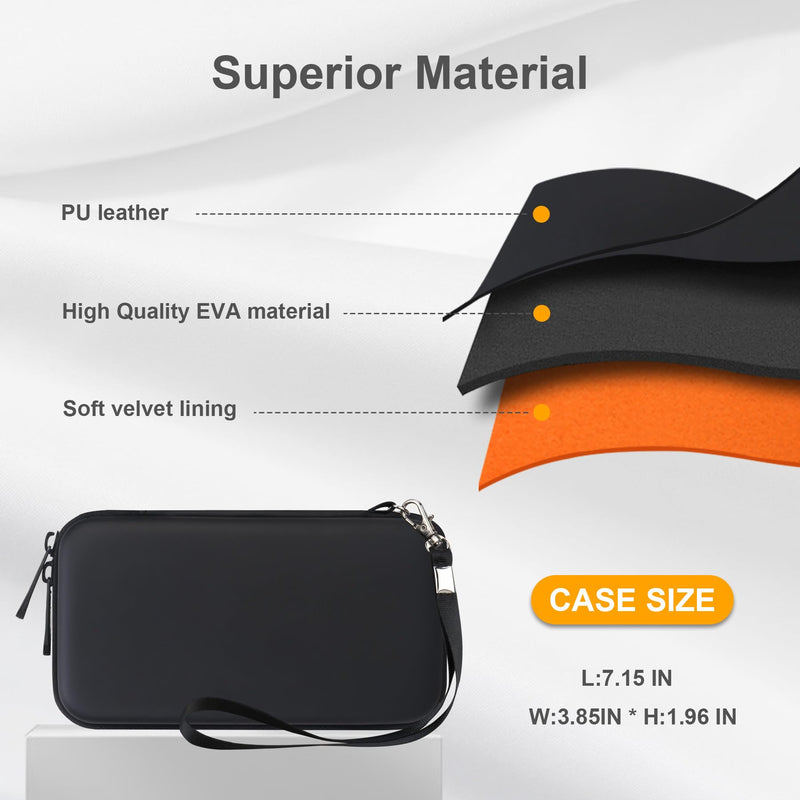 Case for 3Doodler Start+ Essentials for 3D Pen Set for Kids, 3D Pens Storage Organizer Holder, Travel Hard 3Doodler Start Case, Extra Mesh Pocket Fits Plastic Filaments, Cable, Black+Orange