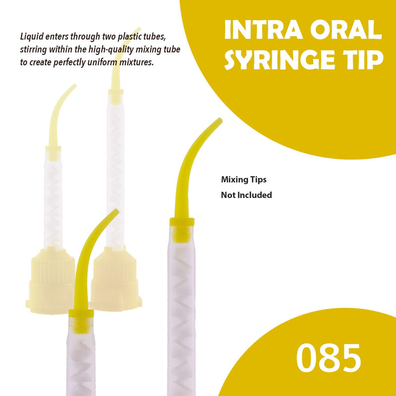 100 PCs Dental Grade Dental Impression Intraoral Mixing Tips by VASTMED | Intra Oral Tips for Dentistry Material | Yellow Intra Oral Impression Tips 100
