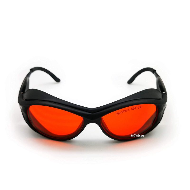 MCWlaser Laser Safety Glasses 190-540nm Protective Goggles CE for UV Lamp Ultraviolet/Blue/Green Laser Absorption Type EP-3 Style 2