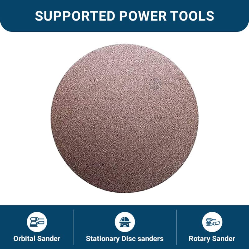 Benchmark Abrasives 8" Premium Aluminum Oxide No Hole PSA Discs, Self Adhesive Random Orbital Sander Discs for Sanding Polishing on Metal Wood Fiberglass (10 Pack) - 120 Grit