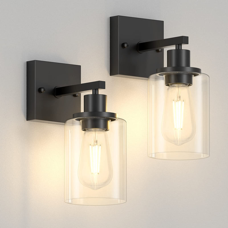 Licperron Clear Glass Replacement Shade 1 Pack, High Transmittance Cylinder Glass Lampshade Covers for Vanity lighting Fixtures Table Lamp Floor Lamp Chandelier Pendant Light