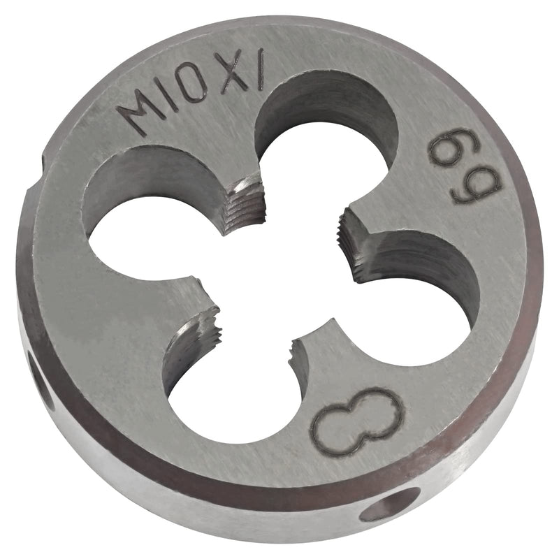 M10 x 1.0 Metric Tap and Die Set, M10 X 1.0mm HSS Machine Thread Tap and M10 X 1mm Alloy Tool Steel Round Thread Die Right Hand M10x1mm
