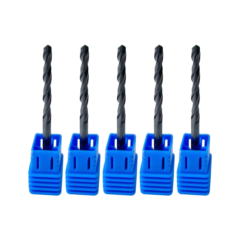 5Pcs 1/8" Solid Carbide Drill Bit, Drill Bits with TiAlN Coated and 2 Flute, Tungsten Carbide Drill Bits Straight Shank Drilling Tool for Stainless Steel Alloy Steel, 118° Point Angle 1/8in 5