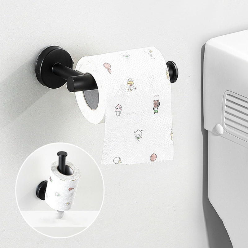 SEIDO Bathroom Toilet Paper Holder, 304 Stainless Steel Hand Towel Bar Wall Mount, 6.5" L Kitchen Paper Towel Holder, Black Toilet Paper Holder, for Kitchen, Bathroom, Hallway, Matte Black, 6.5 Inch 6.4Inch