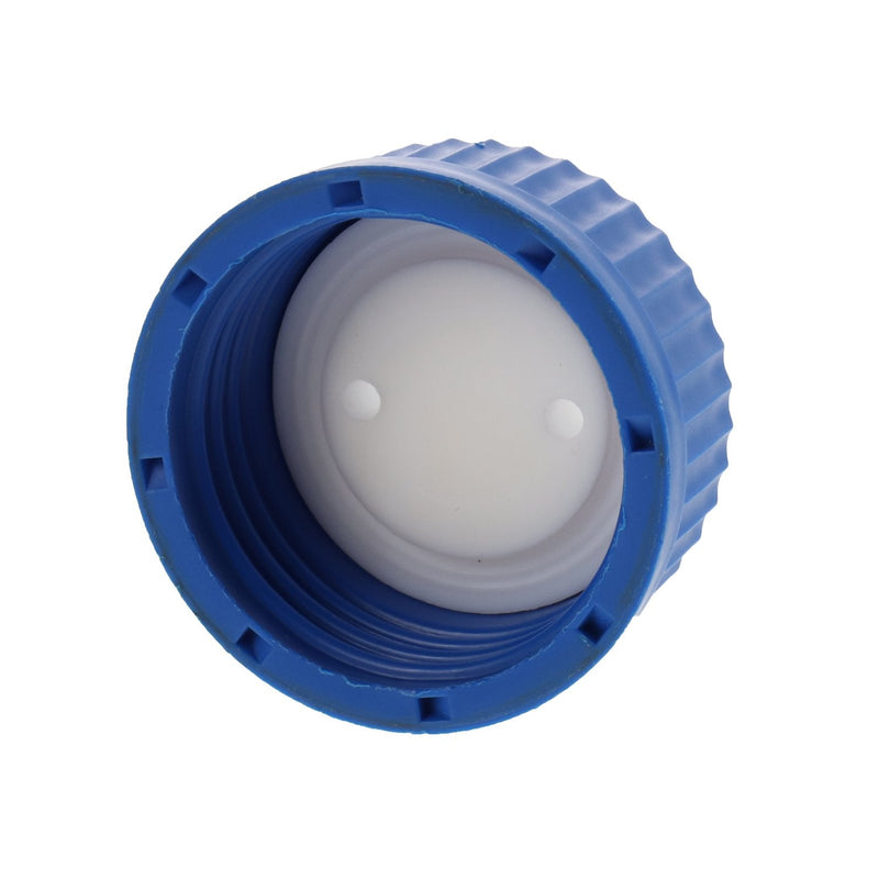 ALWSCI Blue GL45 Safety Cap withTwo Holes for 1/16 Inch OD tubing, 1pc/pk. Two Ports for 1/16″OD Tubing