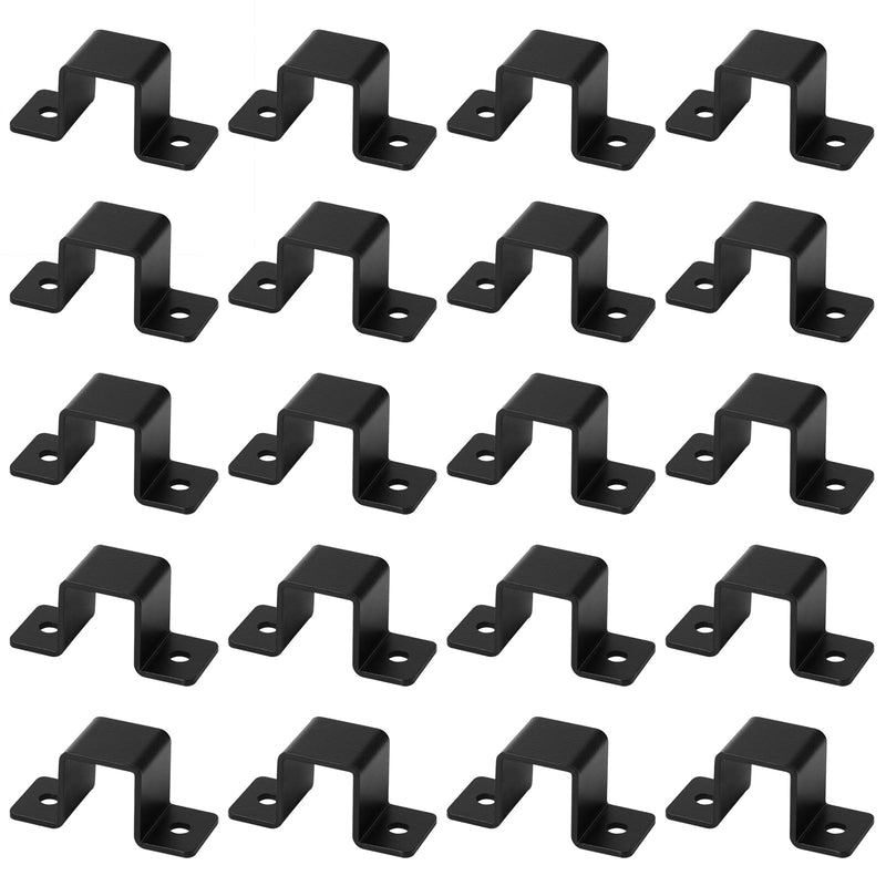 GBGS 20 Pcs Black Square Tube Strap Clamp for 1" x 1" Pipe, U Shape Pipe Clamp,3/32"Thick 1" x 1"