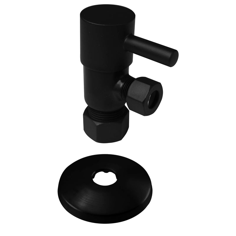 Westbrass A105QR-62 Round Lever 1/4-Turn Angle Stop 1/2" Copper x 3/8" Compression, 1-Pack, Matte Black 1 Pack - NewNest Australia