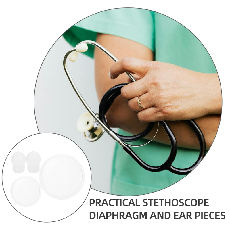 Baluue Replacement Stethoscope Diaphragm Kit with Screw Ear Tips Adult and Pediatric Compatible Soft Silicone for Comfortable Seal and Medical Use