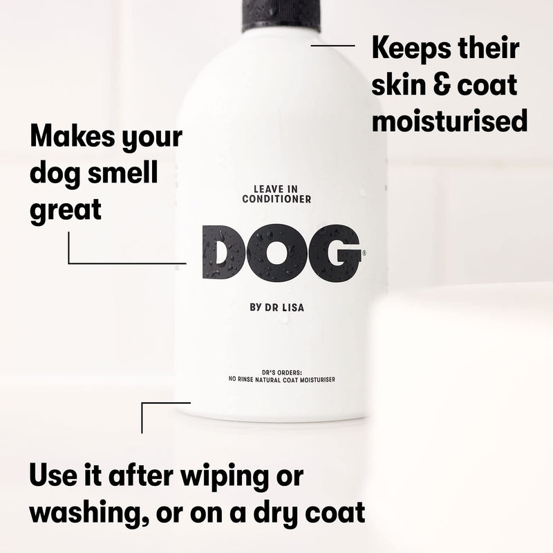 DOG by Dr. Lisa Leave-in Conditioner w/Coconut Oil, Rose Water, Chamomile, Natural, No Rinse, Moisturizing Coat & Skin Conditioning Treatment w/Plant Based Essential Oils, Vegan,16.9 oz Bottle - PawsPlanet Australia
