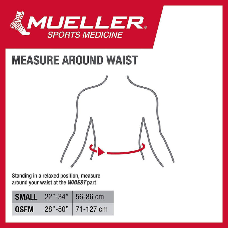 MUELLER Sports Medicine Adjustable Back Brace, Back Pain Relief Support for Men and Women, Ideal for Upper and Lower Back Pain, Sciatica, Scoliosis, Black OSFM