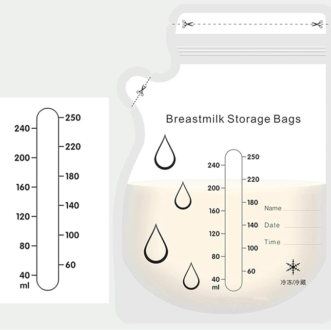 Milk Bags Breast Milk Cooling Bags Breast Milk Storage Bags 3.4 fl oz (100 ml), Freezer Pack, Refrigerated, Frozen Storage, Sterilized (3.4 fl oz (100 ml) x 60 Sheets - NewNest Australia