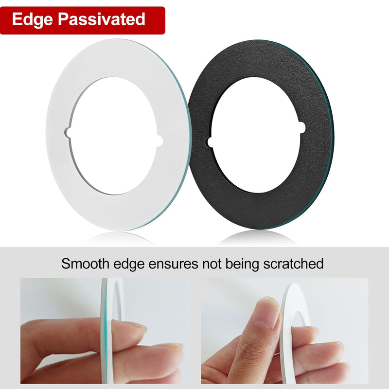 Door Knob Plates Round Version, Matte Black, Thick, Door Reinforcement Plate, Scar Plates for Door Knob/Deadbolt, Door Handle Cover Filler Fixing Repair Backplate (2 Pcs, Matte Black) 2