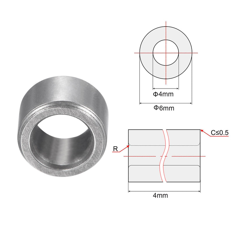 uxcell Sleeve Bearings 4mmx6mmx4mm Chrome Steel Oilless Bushing 6pcs 4x6x4mm