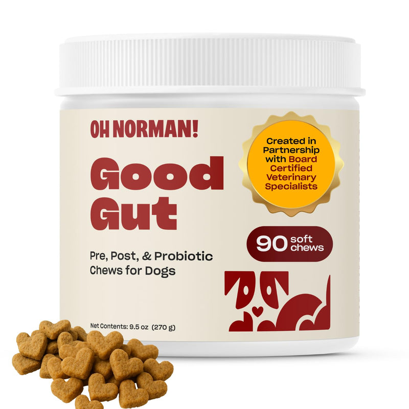 Oh Norman! Probiotic Chews for Dogs, Probiotics for Dogs Digestive Health with Enzymes, Allergy Relief for Seniors, Probiotics for Dog Wellness and Comfort