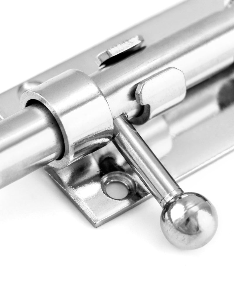 QWORK Sliding Bolt Gate Latch, 4 Pack 6.3" Heavy Duty 304 Stainless Steel Safety Barrel Bolt Door Latches with Padlock Hole and Mounting Screws for Doors, Cabinets, Refrigerators