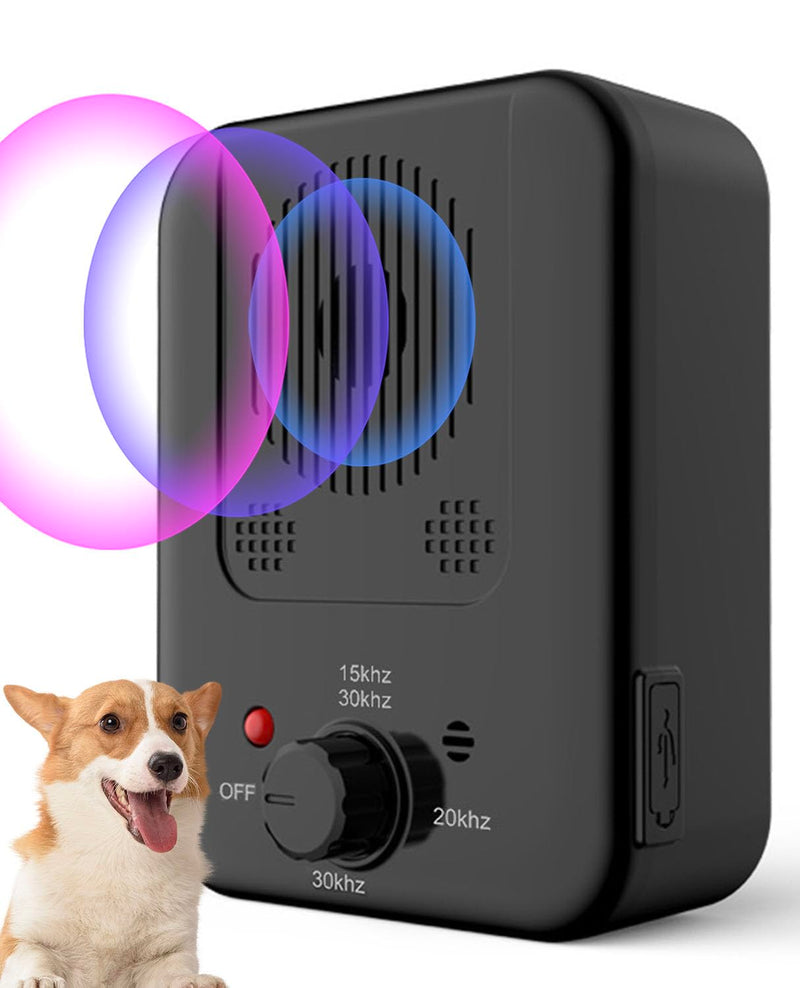 Anti Barking Device, Rechargeable Dog Barking Deterrent Devices for Dogs, Ultrasonic Dog Barking Control Device, Barking Dog Silencer, Bark Box Stop Neighbors Dog from Barking (Black) Black