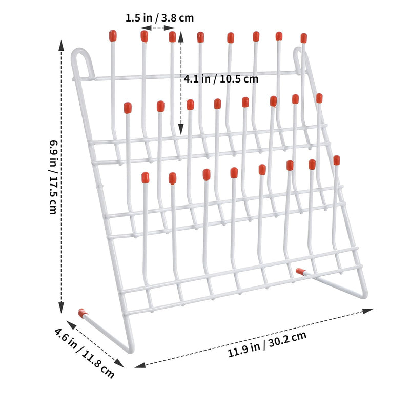 Laboratory Beaker Drying Rack 24-Position Test Tube Draining Holder 11.81X11.81X4.52 Inch Lab Glassware Organizer for Scientific and Industrial Use White 30.00X30.00X11.50CM