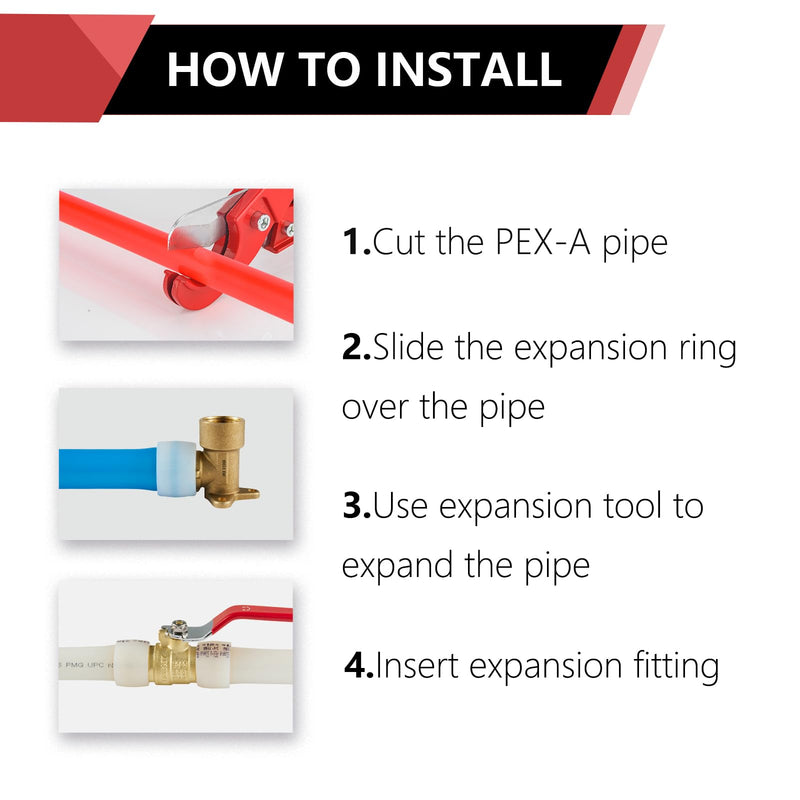 (Pack of 100) EFIELD 1/2 Inch F1960 Expansion Rings/Sleeves for Pex A Piping System Pack 100