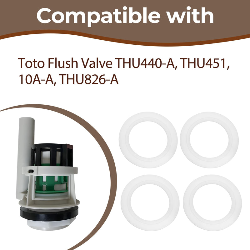 4Pcs Toilet Silicone Seal Gasket Compatible with Toto Flush Valve Replaces THU440-A THU451 10A-A THU826-A