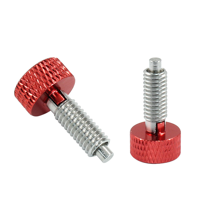 2 Pack Hand Retractable Spring Plunger M6 Type Quick Release Pins Rolling Toolbox Knurled Handle Stainless Steel Spring Pin(Red) Red