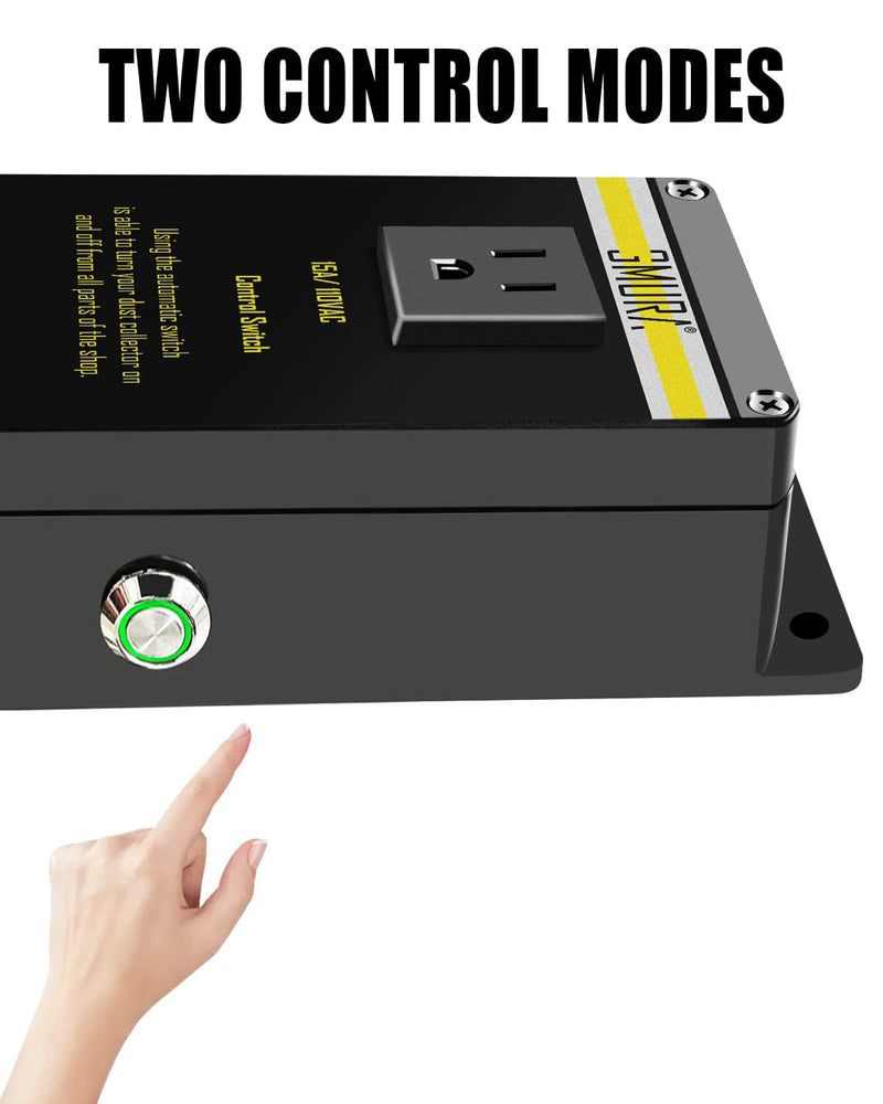 110V Automatic Vacuum Dust Collector Starter Outlet Switch, with 2Pcs 50CM Power Cord & Manual On/Off Switch, for Home or Woodworking Place Dust Extractor 110V
