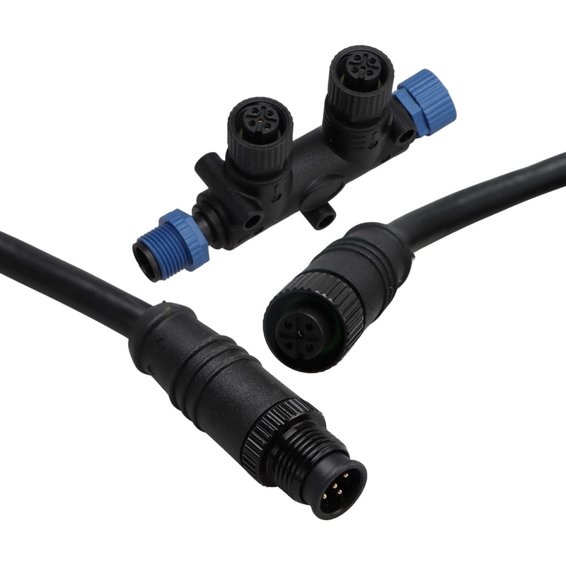 EVRBUL NMEA 2000 Starter Kit, Marine Grade NMEA 2000 Backbone Cables Drop Cables Dual Tee Connector Compatible with Lowrance Simrad Garmin Device