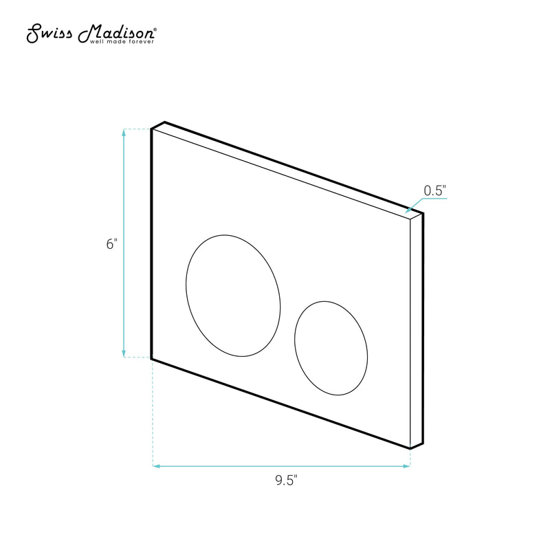 Monaco Wall Mount Actuator Flush Push Button Plate in Polished Chrome Monaco
