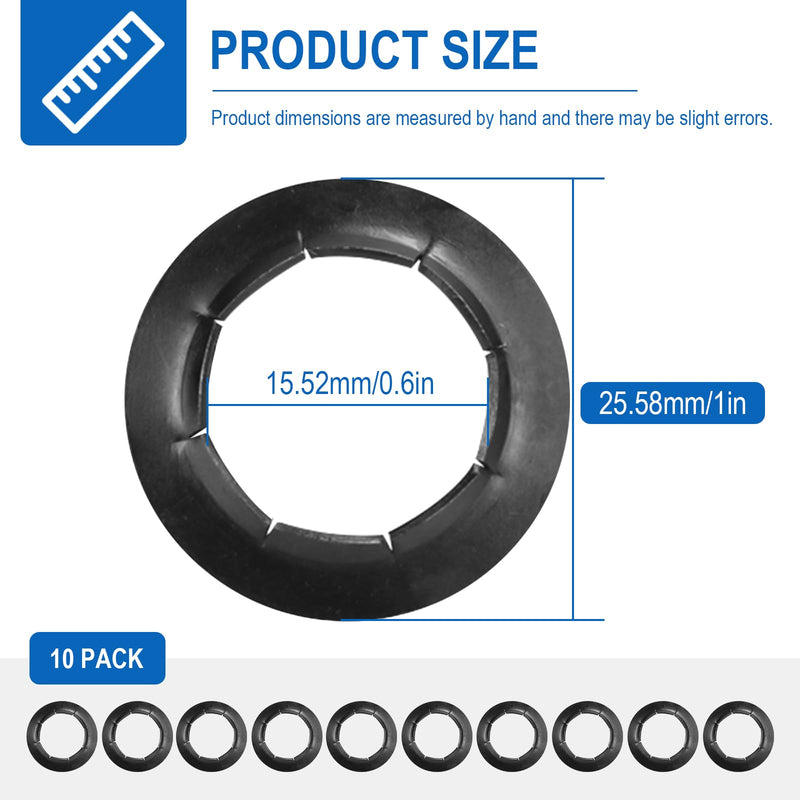 Push Nuts for Dolly Wheel Lock Washers, Hard-to-Find Spring Steel Push-On Pushnuts Fits 5/8" Dolly Axle Rods for Most Dolly Axle Rods, Wheel Replacements Parts with Oiled Phosphate Finish, 10 Pack