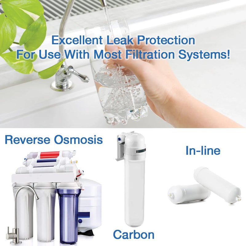 Leak Stop Valve, Individually Packed, Water Guard+ Water Leak Protection Valve, For Reverse Osmosis, Under Sink, or 1/4" Plumbed System, Mechanical Auto Shut Off Device in The Event of A Leak (4 Pack) 4 Pack
