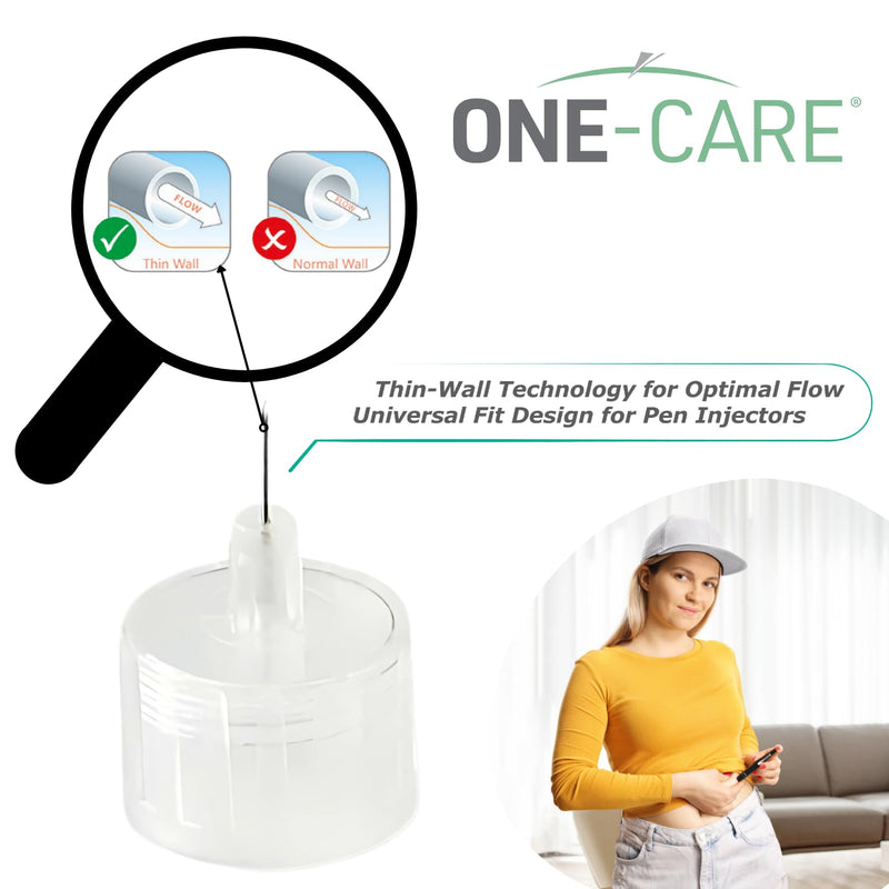 ONE-CARE Pen Tips 32G x 1/5’’ (6mm), Universal Fit, 100/bx
