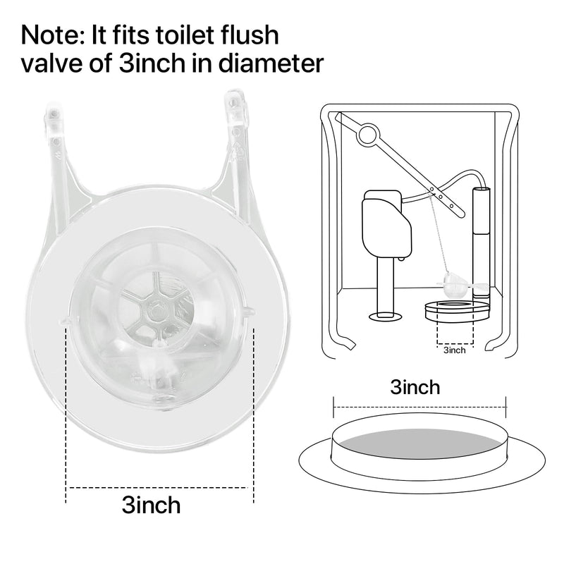 Toilet Flappers Replacement Compatible for GA715014-GEG1 (Transparent) 3 Inch with Stainless Chain and Hook - Reliable Toilet Flapper, Pack of 2 Transparent 2PCS