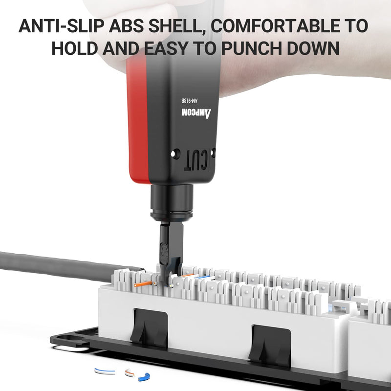AMPCOM RJ45 Punch Down Tool with Cable Hook - AM-918B