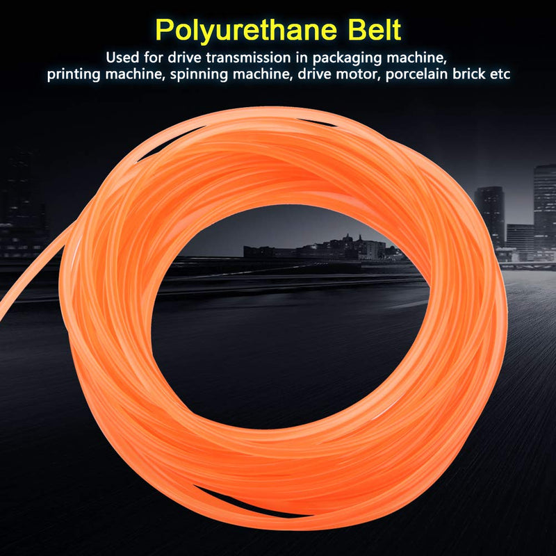 High Performance Round Belting, PU Belt Polyurethane Round Belt for Drive Orange (4mmx10m) 4mmx10m