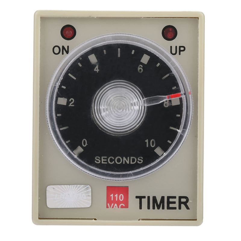 Timer Relay, Delay ON Time Relay, AH3-3 AC 110V 0-10 Seconds Knob Control Timer Relay Delay ON Time Relay with Base AC 110V
