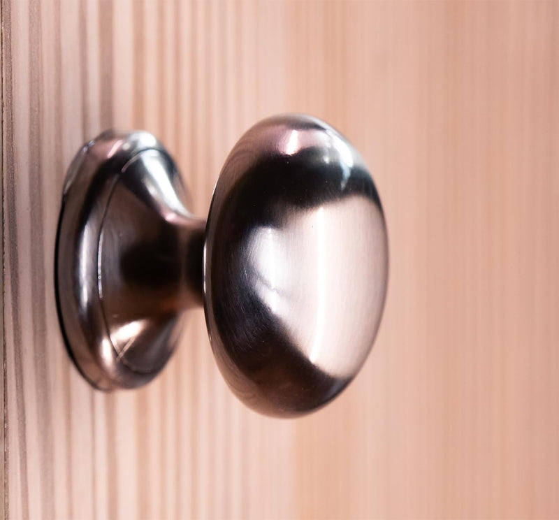 trust4care 4-Pack Large Brushed Satin Nickel Bi-fold Closet Door Knobs with Wide Base, Round Brass Wardrobe Folding Kitchen Cabinet Knobs, 1-1/2 Inch Furniture Pantry Drawer Pulls Handles Set of 4