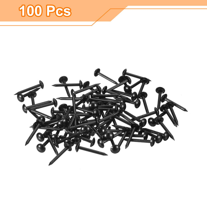 uxcell Upholstery Tacks Nail Pins Furniture, 50Pcs 5x17mm Thumb Tack Pins Assortment Kit Carbon Steel for Home Sofa DIY Decorative Nail Heads Nails, Black 50