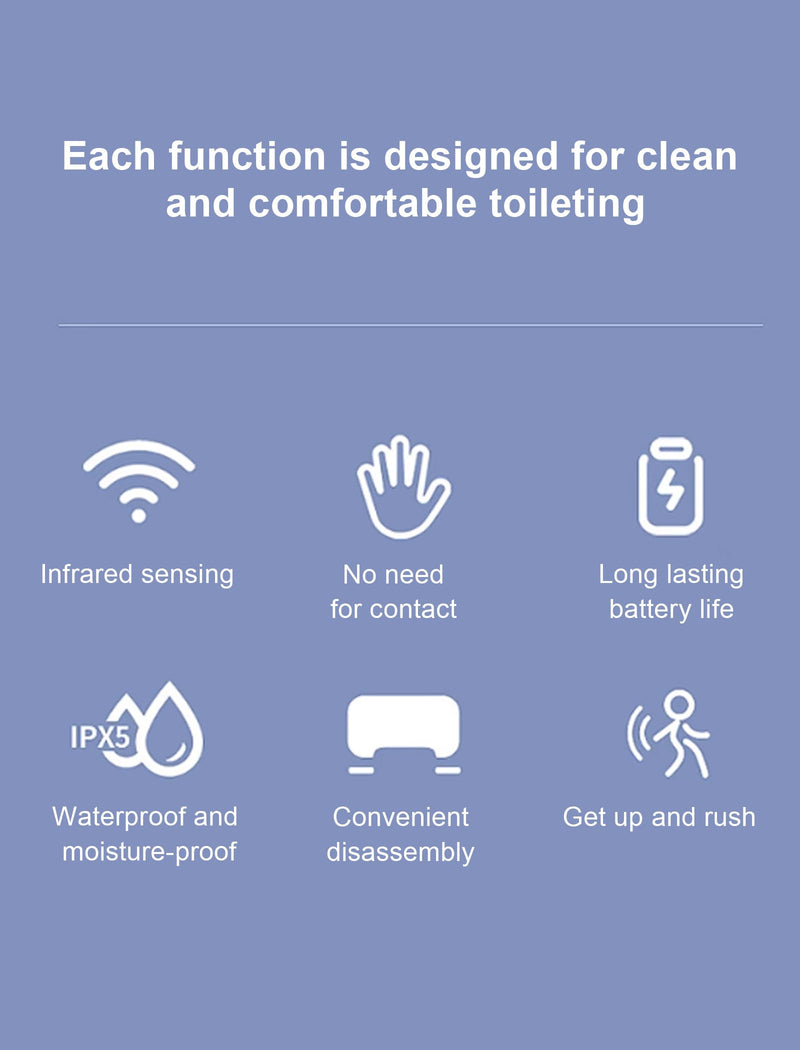 Touchless Toilet Flush, External Infrared Automatic Sensor Toilet Flusher 0.25S Induction Automatic Touchless Toilet Flusher Hands Toilet Flushing Kit(white) Toilet Flush Valves