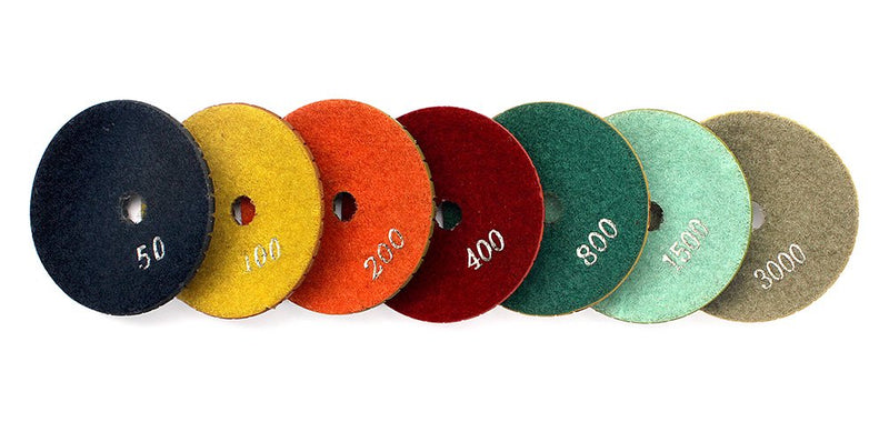 Z-LION 3" Diamond Convex Polishing Pad with 5/8"-11 Thread Backer Pad Convex Disc for Marble Granite 3 inch 8