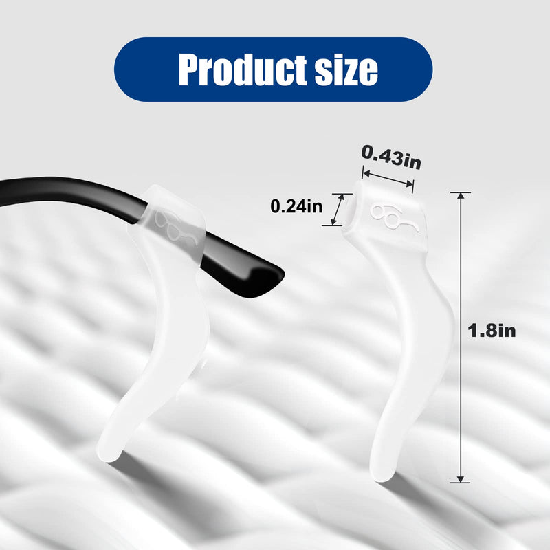 Eyeglass Ear Grips -20 Pairs eye glasses ear grippers Anti-slip Holder, Silicone Ear Hook, glasses ear grip Sleeve Retainer for Sports Glasses, Sunglasses Reading Glasses Us-s-22a-clear
