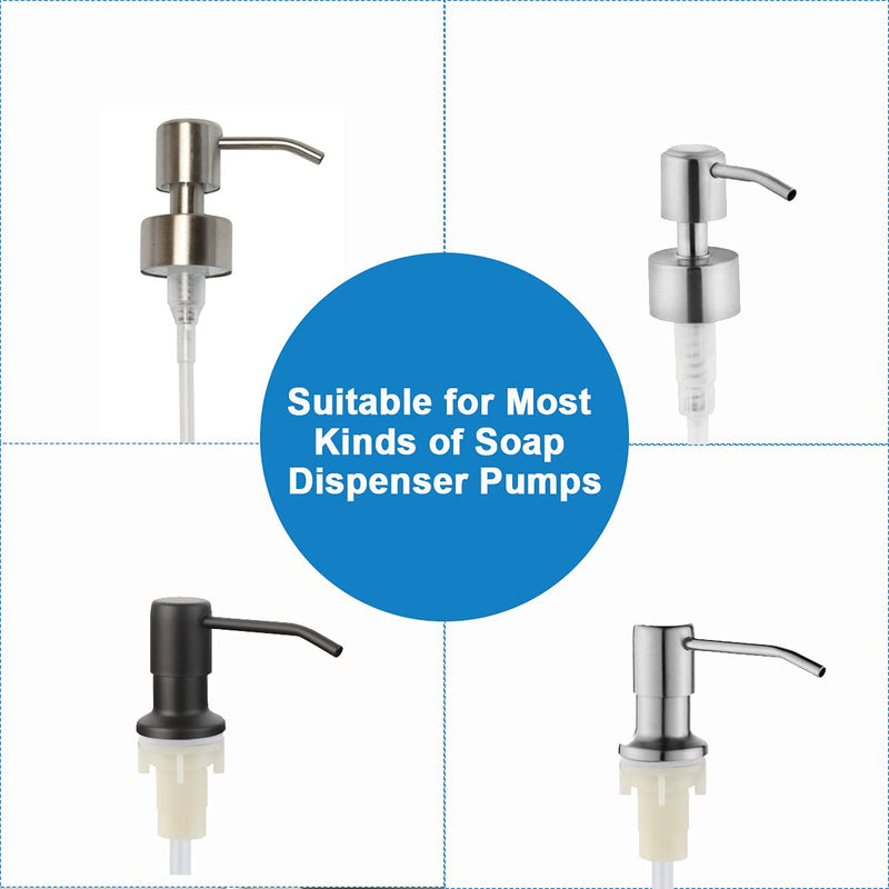 Soap Dispenser Extension Tube Kit with Upgraded Check Value, 47" Under Counter Soap Dispenser Tube for Kitchen Sink, Fit Most Soap Containers, Powerful Suction, Never Fill Little Bottle Again, SonTiy Silicone Sink Soap Dispenser Tube