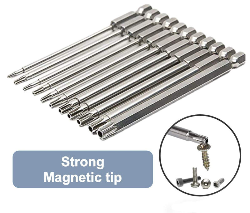 11-Piece Shark Vacuum Screwdriver Security Bit Set, S2 Steel Magnetic Security Screwdriver Set 3 Inch Star Driver Bit Set Screwdriver for Shark Vacuum T6-T40 (75mm Length) 75mm Length