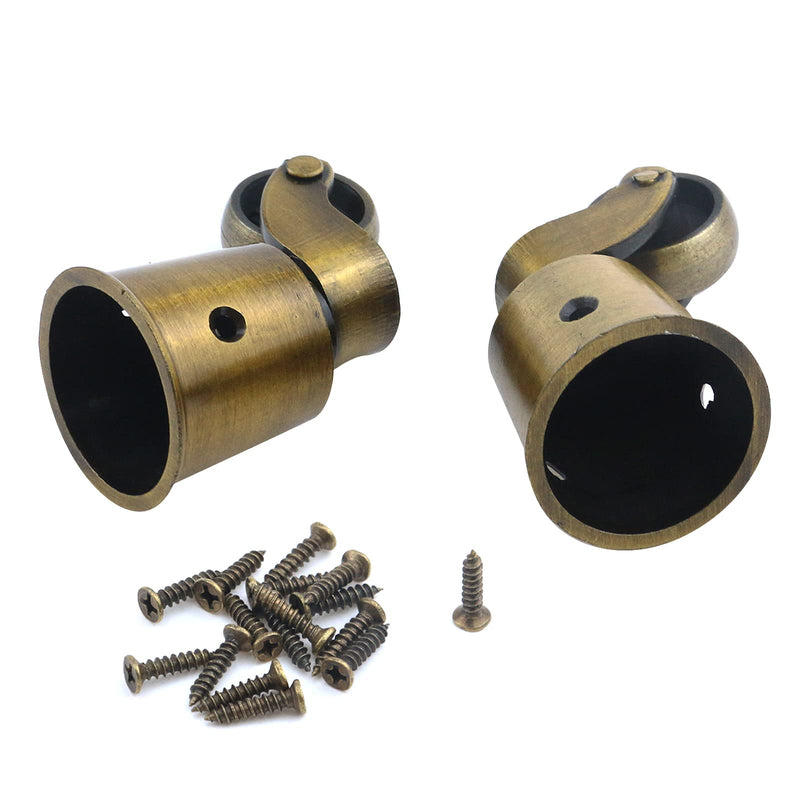 Semetall 4pcs Metal Swivel Round Cup Caster 2.52-Inch Height Swivel Wheel Caster for Furniture Chair Table,Bronze A-T0032