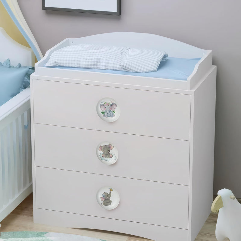 8Pack1.5 Ceramic Elephant Animals Knob Nursery Kids Dresser Drawer Handles Nature Themed Cabinet Knobs and Pulls