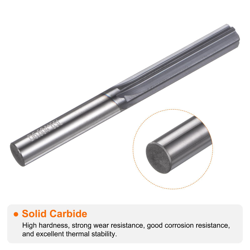 HARFINGTON Carbide Chucking Reamer 0.26"(6.6mm) Dia Straight Flute Straight Shank Machine Reamer Tool for Metal and Lathes CNC Machining Centers, Black 0.26"