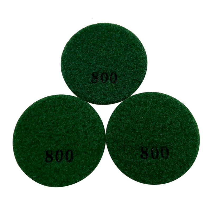 3" Resin Diamond Pads for Polishing Concrete, #800 Grit, 6mm Segment Height 6mm Resin Bond - Dry/Wet