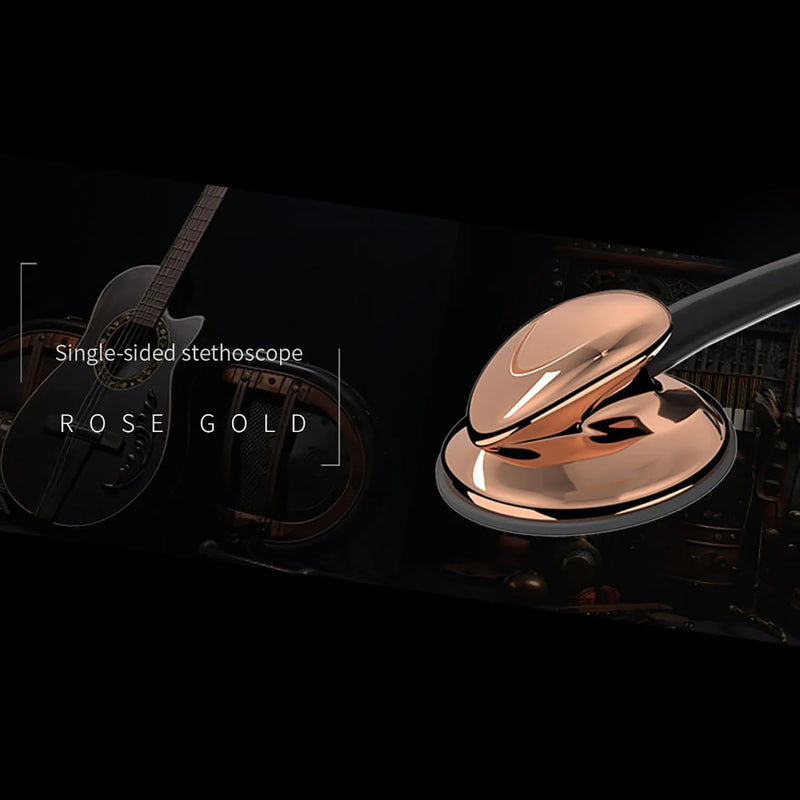 MaiWieel-Classic Stethoscope Rose Gold Single Head Stethoscope for Nurses Doctor,EMT Student,Home Medical, Estetoscopio Doctor Accessories Medical Supplies.Alloy Chestpiece,Soft Eartips (Rose gold)