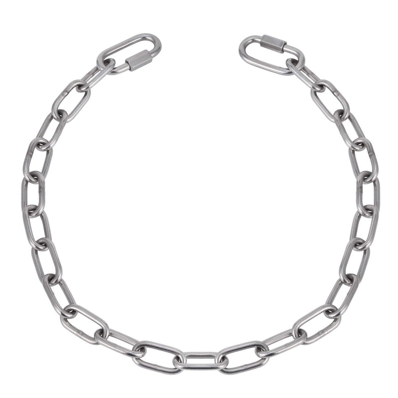 Stainless Steel Link Chain, KWOKWEI 3.28ft Long Metal Chain Link with 2 Locking Snap Hooks, 316 Stainless Steel Chain 5mm Hanging Chain for Yoga Swing Punching Bag