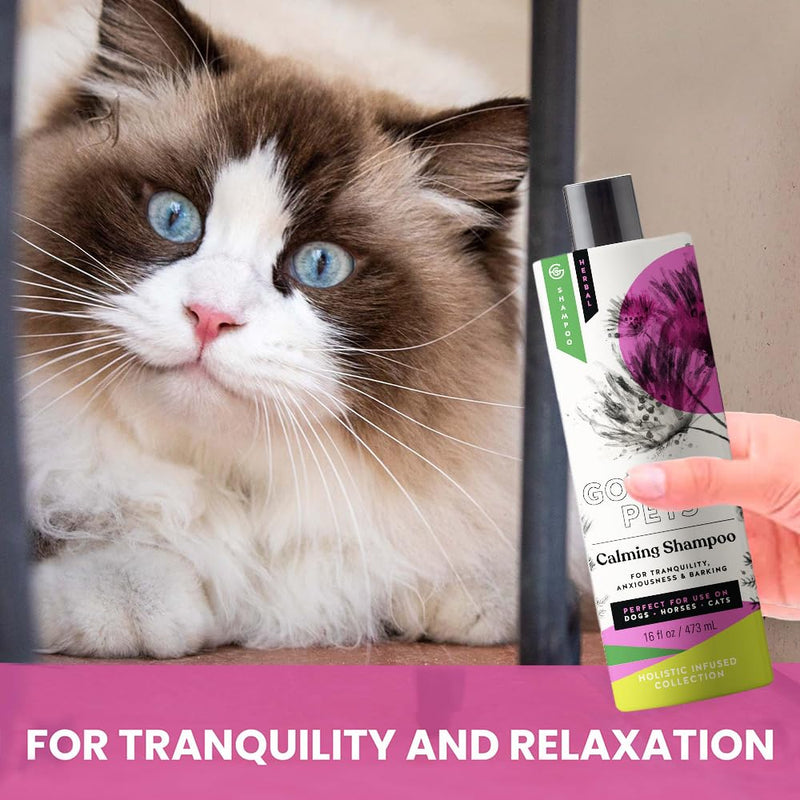 Holistic Natural Derived Calming Pet Shampoo for Anxiety: Veterinarian Recommended: Providing Stress Relief for Dogs, Cats and Horses - Made in USA - 16 oz Calming, Lavender, Bergamot, Geranium - PawsPlanet Australia